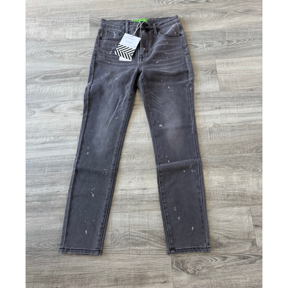 Sandrine Rose Polka Grey Straight Leg Jeans NWT Size 26 Modern Grunge Minimalist - Picture 3 of 9